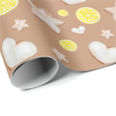 Waterverf kerstmis met Lemon Ginger Bread Cadeaupapier (Rol Hoek)
