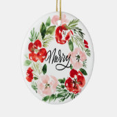 Waterverf kerstmis met Merry Photo Design Keramisch Ornament (Rechts)