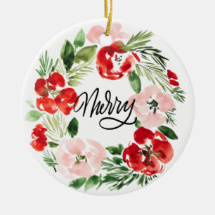 Waterverf kerstmis met Merry Photo Design Keramisch Ornament