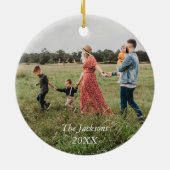 Waterverf kerstmis met Merry Photo Design Keramisch Ornament (Achterkant)