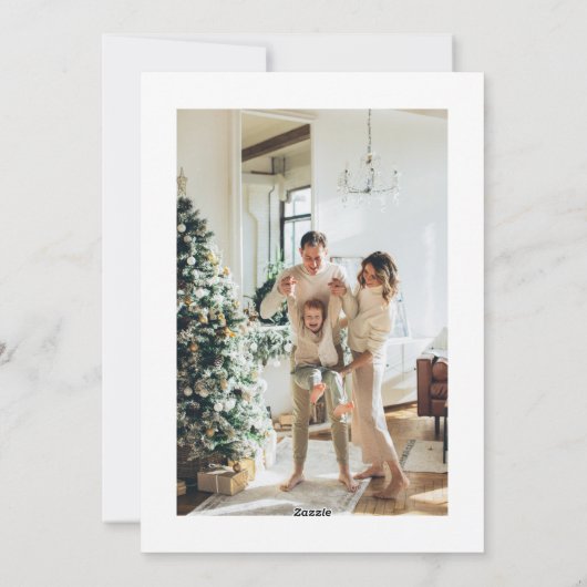 Waterverf kerstmis met moderne monogram feestdagenkaart (Achterkant)