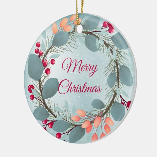 Waterverf Kerstmis met moderne rustige tijden Keramisch Ornament (Links)