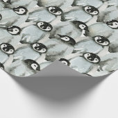 Waterverf Kerstmis met pinguïns Cadeaupapier (Hoek)