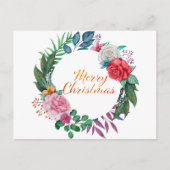 Waterverf kerstmis met prettige feestdag briefkaart (Voorkant)
