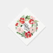 Waterverf Kerstmis met roze roze rood en groen Servet (Hoek)