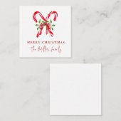 Waterverf kerstmis met snoepriet notitiekaartje (Voorkant / Achterkant)