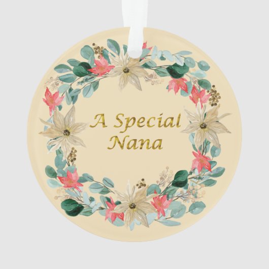 Waterverf Kerstmis met speciale nana Ornament (achterkant)