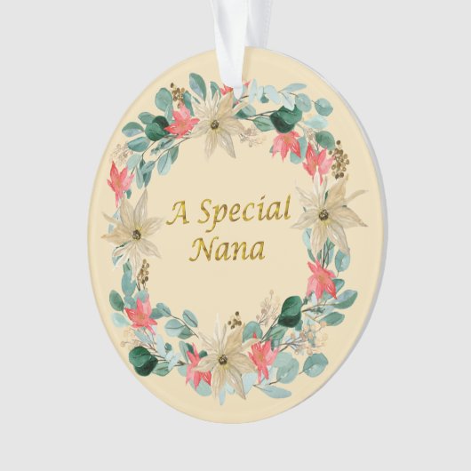 Waterverf Kerstmis met speciale nana Ornament (voorkant)