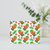 Waterverf kerstmis Mittens Pattern Briefkaart (Staand voorkant)