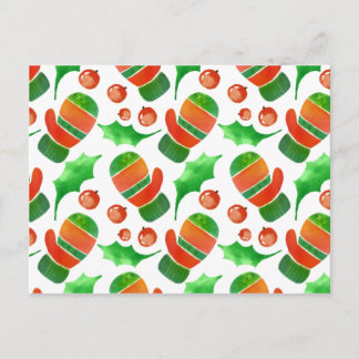 Waterverf kerstmis Mittens Pattern Briefkaart