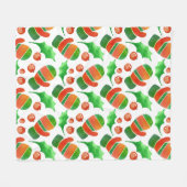Waterverf kerstmis Mittens Pattern Fleece Deken (Voorkant (Horizontaal))