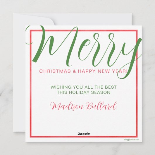 Waterverf Kerstmis Mode Shopping Meisje Feestdagenkaart (Achterkant)