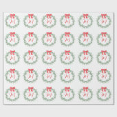 Waterverf Kerstmis Monogram krans Cadeaupapier (Vlak)