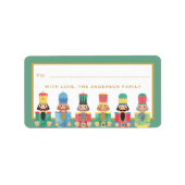 WATERVERF KERSTMIS NOTENKRAKER CADEAU STICKER (Voorkant)