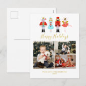 Waterverf Kerstmis Nutkraker 3 Foto Collage Ho Feestdagenkaart (Voorkant / Achterkant)