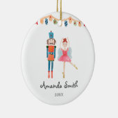 Waterverf Kerstmis Nutkraker Ballerina Keramisch Ornament (Rechts)