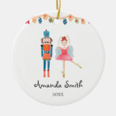 Waterverf Kerstmis Nutkraker Ballerina Keramisch Ornament (Voorkant)