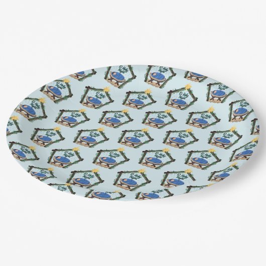 Waterverf kerstmis papieren bordje (Gekanteld)