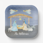 Waterverf kerstmis papieren bordje (Voorkant)