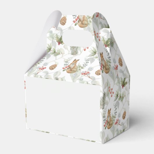 Waterverf Kerstmis, pijnboompjes, bessen Bedankdoosjes (Achterkant)