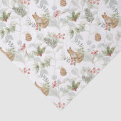 Waterverf Kerstmis, pijnboompjes, bessen Tissuepapier (Detail)