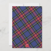Waterverf Kerstmis Plaid Boog Krans Feest Kaart (Achterkant)