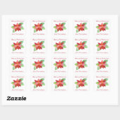 Waterverf Kerstmis Poinsettia Gift Stickers (Vel)