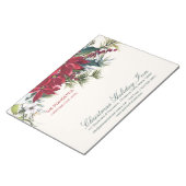 Waterverf Kerstmis Poinsettia & Holly, pijnhout Notitieblok (Schuin)