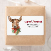 Waterverf Kerstmis rendieren Etiket (Insitu)