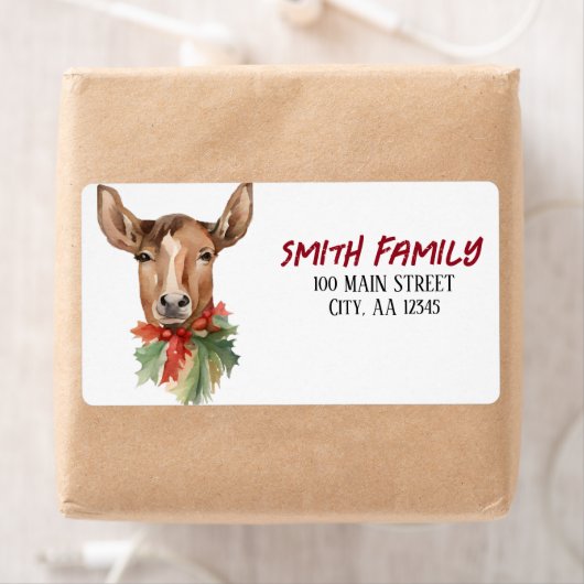 Waterverf Kerstmis rendieren Etiket (Insitu)