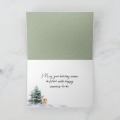 Waterverf Kerstmis rendieren Feestdagen Kaart (Binnen)