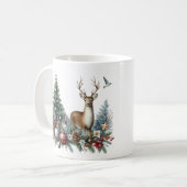 Waterverf Kerstmis rendieren Koffiemok (Voorkant links)