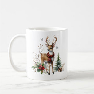 Waterverf Kerstmis rendieren Koffiemok