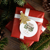 Waterverf Kerstmis Ronde Sticker