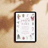 Waterverf Kerstmis Santa Baby shower Kaart