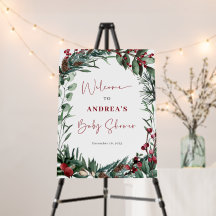 Waterverf Kerstmis Santa Baby shower Welkom