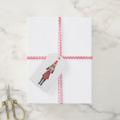 Waterverf Kerstmis Shopping Mode Meisje Cadeaulabel (Met Touw)