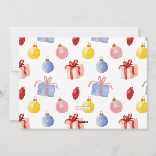 Waterverf Kerstmis Shopping Mode Meisje Feestdagenkaart (Achterkant)