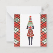 Waterverf Kerstmis Shopping Mode Meisje Gift Notitiekaartje (Voorkant)
