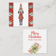 Waterverf Kerstmis Shopping Mode Meisje Gift