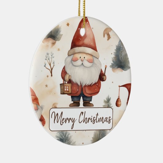 Waterverf Kerstmis Sinterklaas 2 - Keramisch Ornament (Rechts)