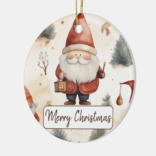 Waterverf Kerstmis Sinterklaas 2 - Keramisch Ornament (Links)