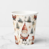 Waterverf Kerstmis Sinterklaas 2 - Papieren Bekers (Achterkant)