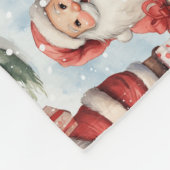 Waterverf Kerstmis Sinterklaas 3 - Fleece Deken (Hoek)