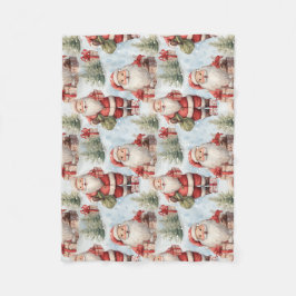 Waterverf Kerstmis Sinterklaas 3 - Fleece Deken