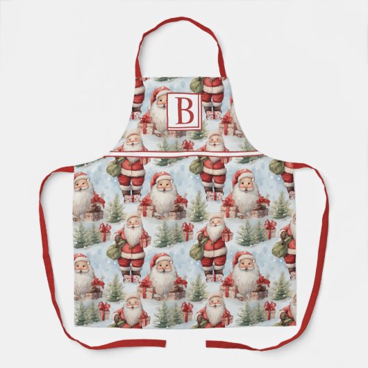 Waterverf Kerstmis Sinterklaas 3 - Schort (Voorkant)