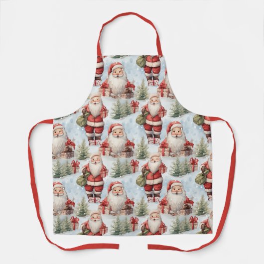 Waterverf Kerstmis Sinterklaas 3 - Schort (Voorkant)