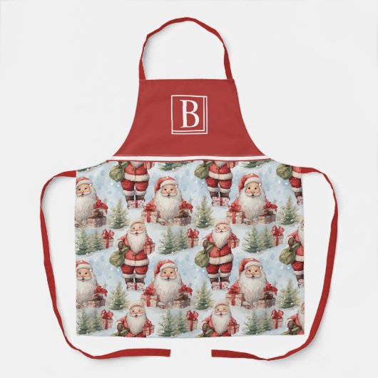 Waterverf Kerstmis Sinterklaas 3 - Schort (Voorkant)
