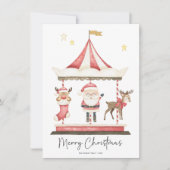 Waterverf Kerstmis Sinterklaas Carrousel Feestdagenkaart (Voorkant)