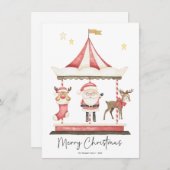 Waterverf Kerstmis Sinterklaas Carrousel Feestdagenkaart (Voorkant / Achterkant)